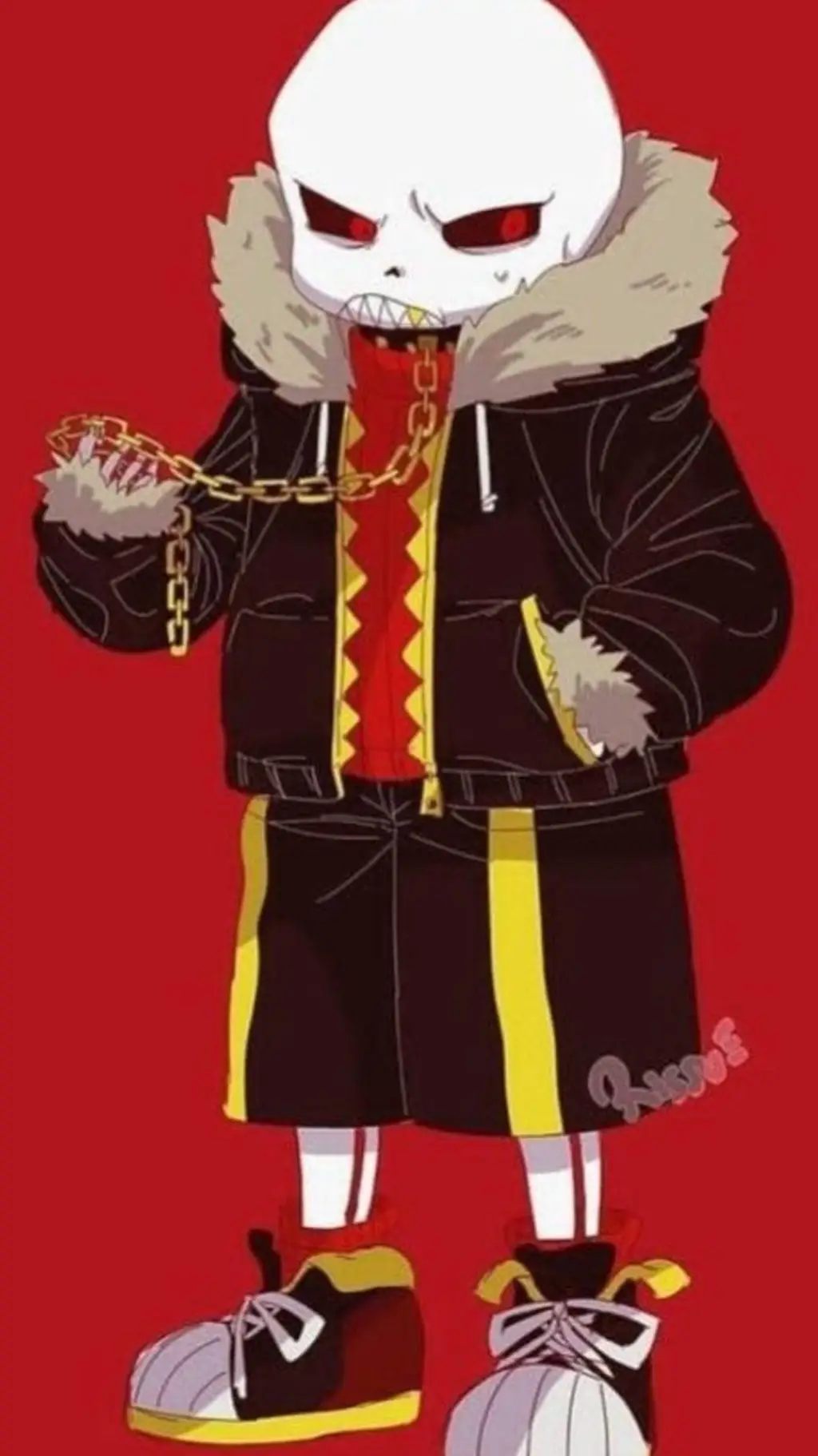 ai character: Fell! Sans background