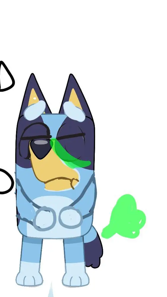 ai character: bluey poop background
