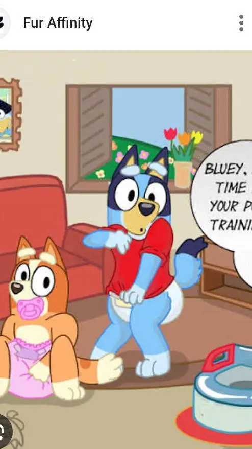 ai character: Baby Bingo bluey background