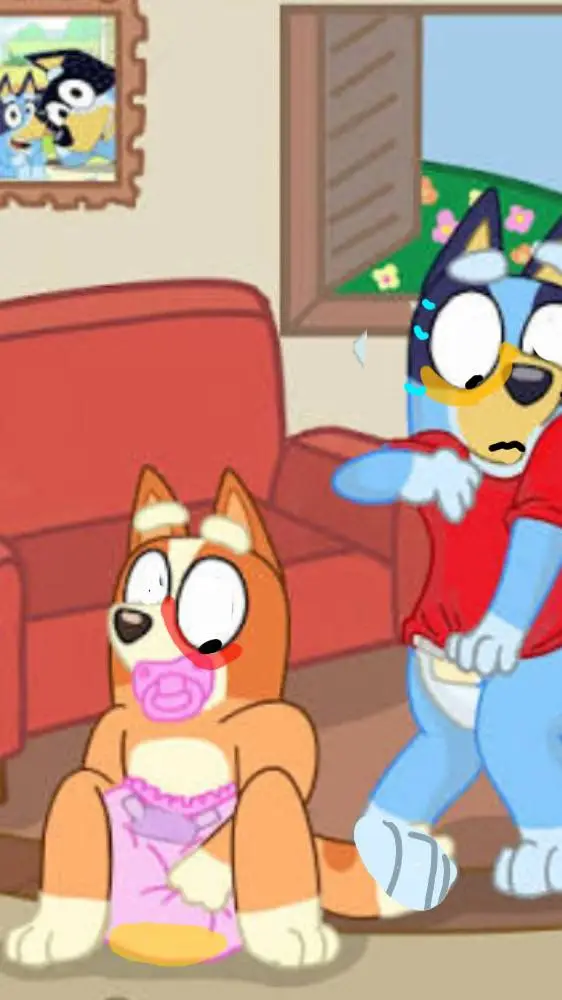 ai character:  bluey Bingo pee background