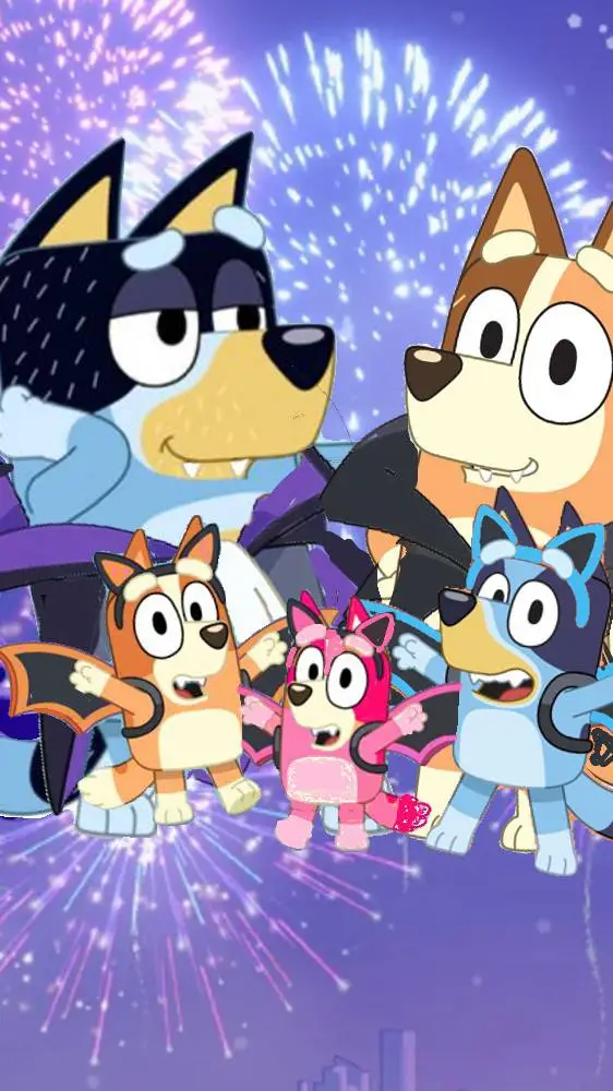 ai character: bluey vampires background