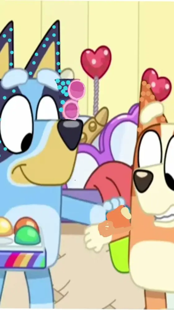 ai character: bluey piant background