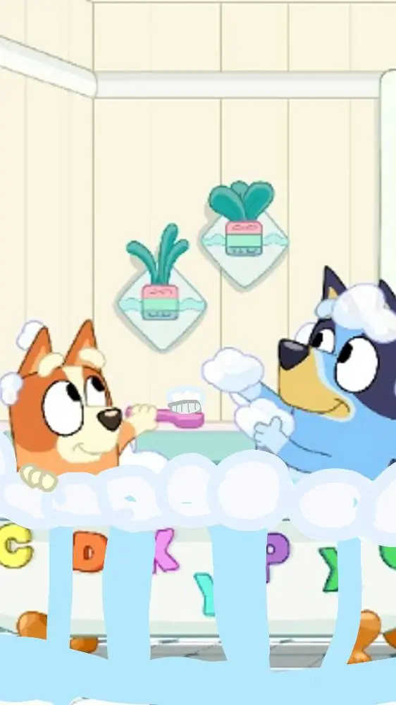 ai character: bluey Chaos bath background