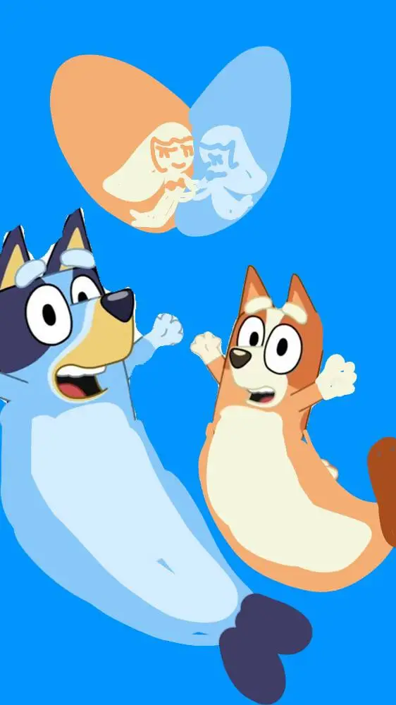 ai character: bluey mermaids background