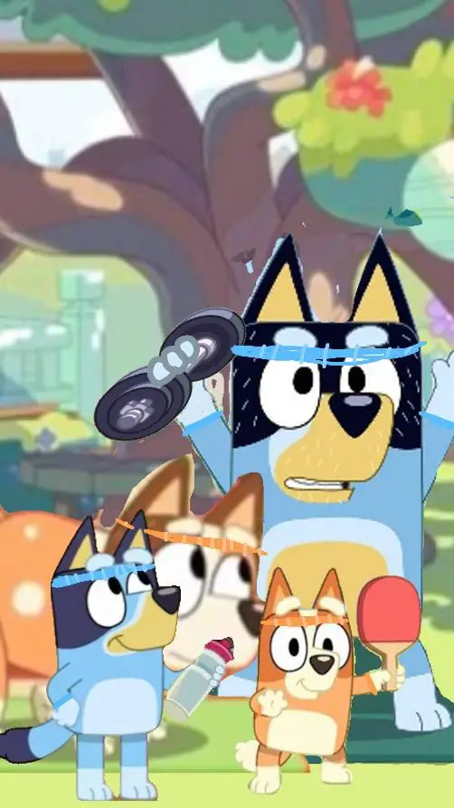 ai character: bluey Work out background