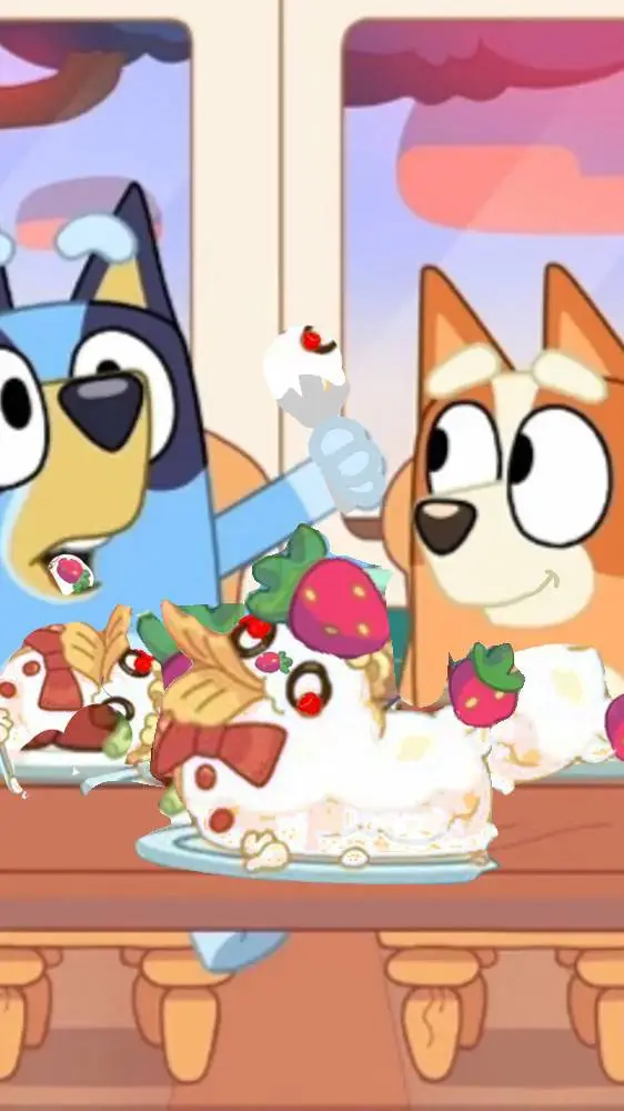 ai character: bluey Birthday background