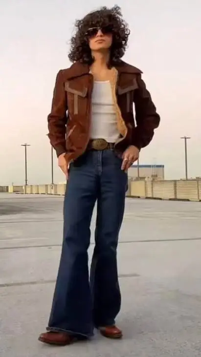 ai character: Gay 70s man. background