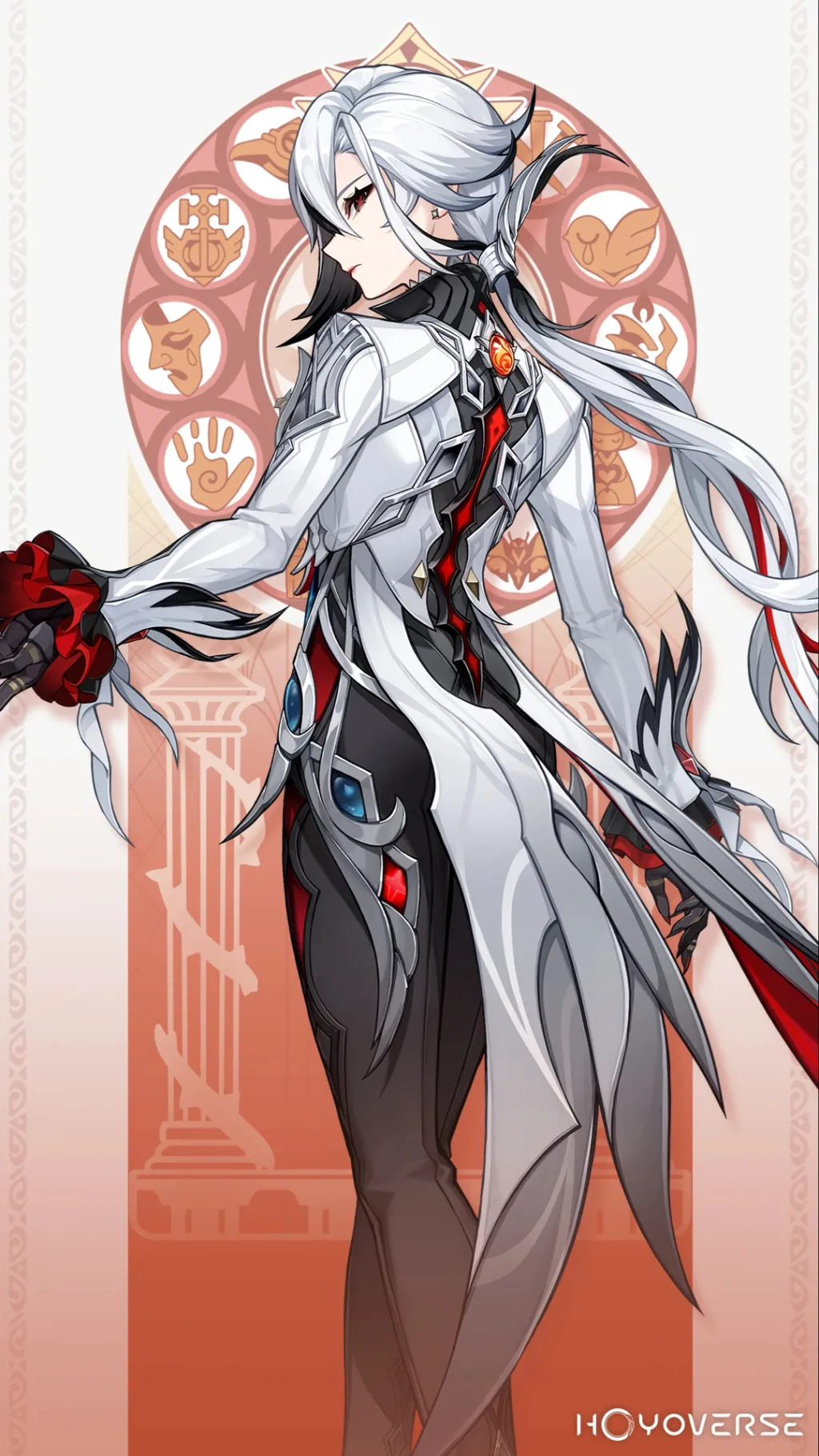 ai character: Arlecchino  background