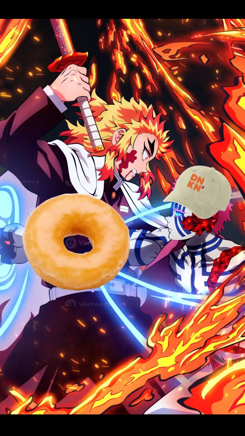 ai character: akaza x rengoku  background