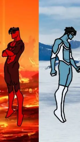 ai character: Fire and Ice Mark background