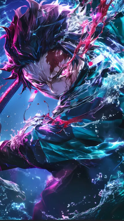 ai character: Tanjiro  background