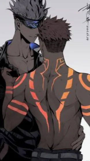 ai character: Gojo x  sukuna  background