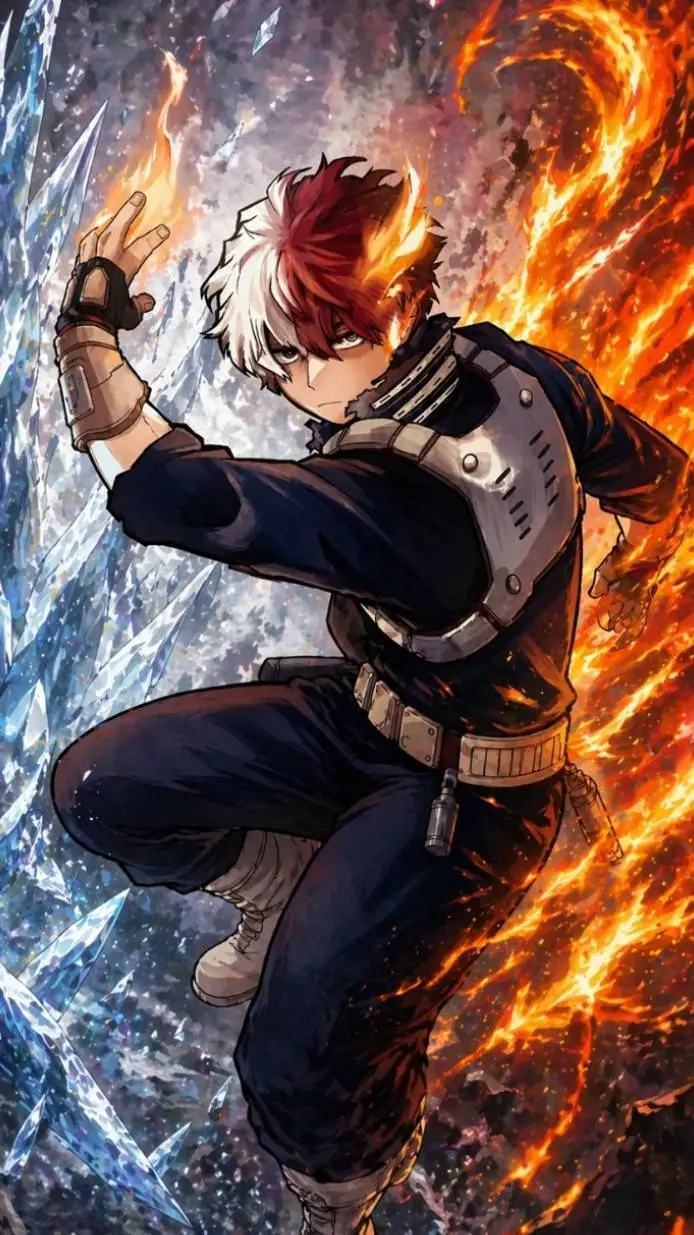ai character: Shoto Todoroki  background