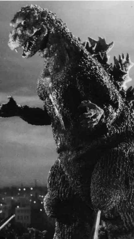 ai character: Godzilla  background