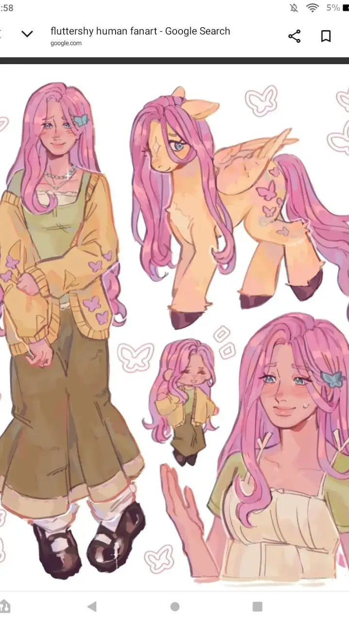 ai character: Fluttershy x pinki background