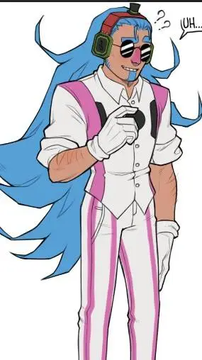 ai character: ☽DJ music man☾ background