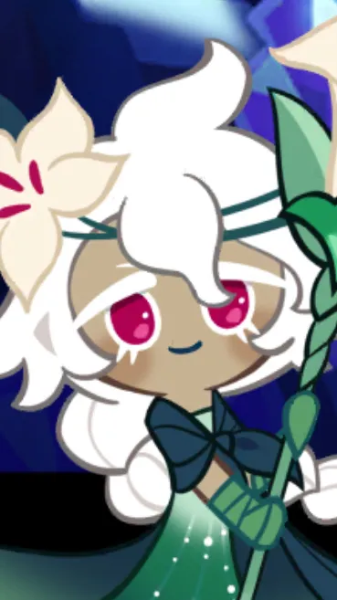 ai character: White Lilly cookie background