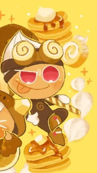 ai character: Roll cake cookie background