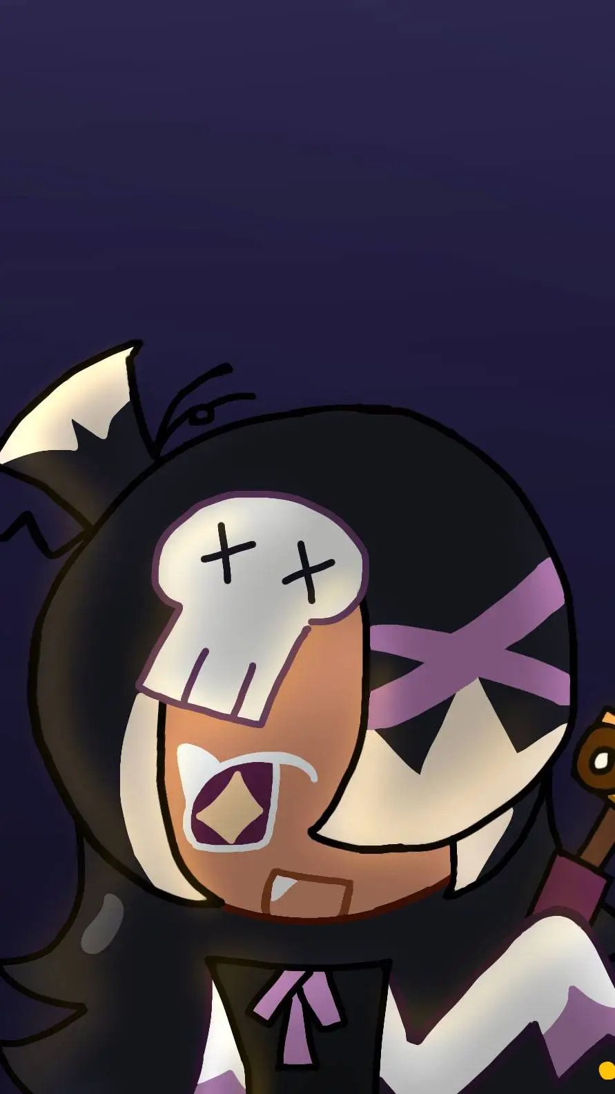 ai character: Black garlic cokie background