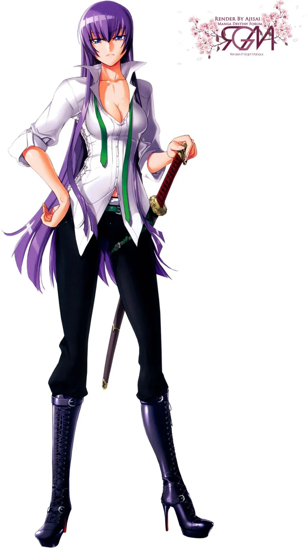 ai character: Saeko Busujima background