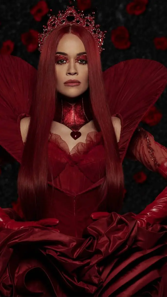 ai character: Queen of hearts  background