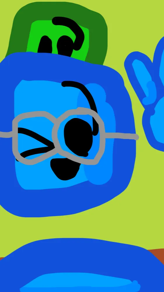 ai character: Blue-cube background