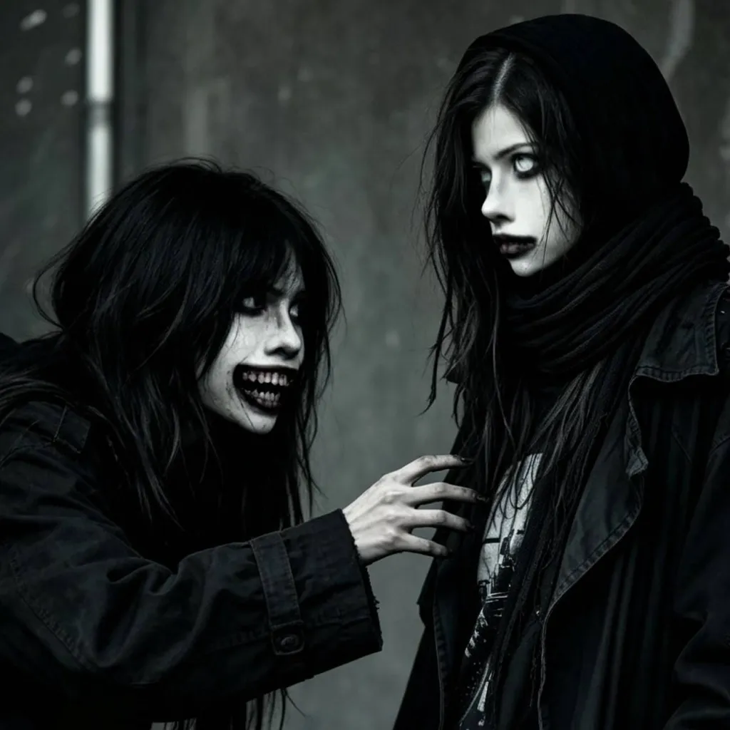 chat with ai character: Creepy sisters
