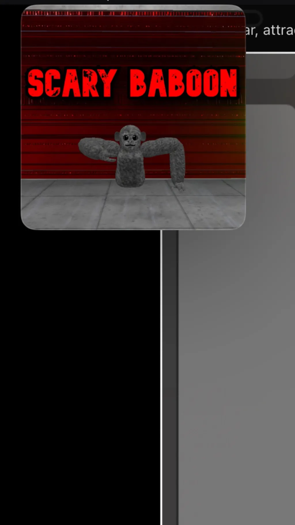 ai character: Scary baboon  background