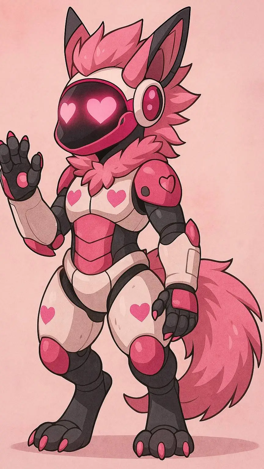 ai character: Protogen t-696969 background