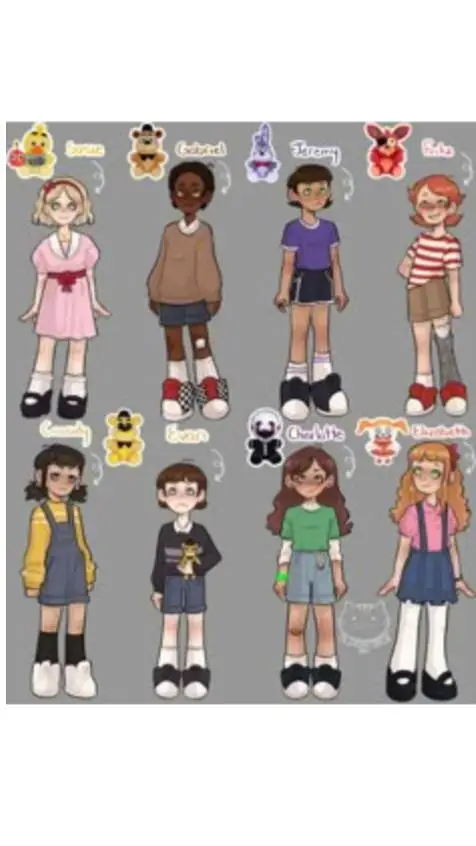 ai character: fnaf kids + ur fav background