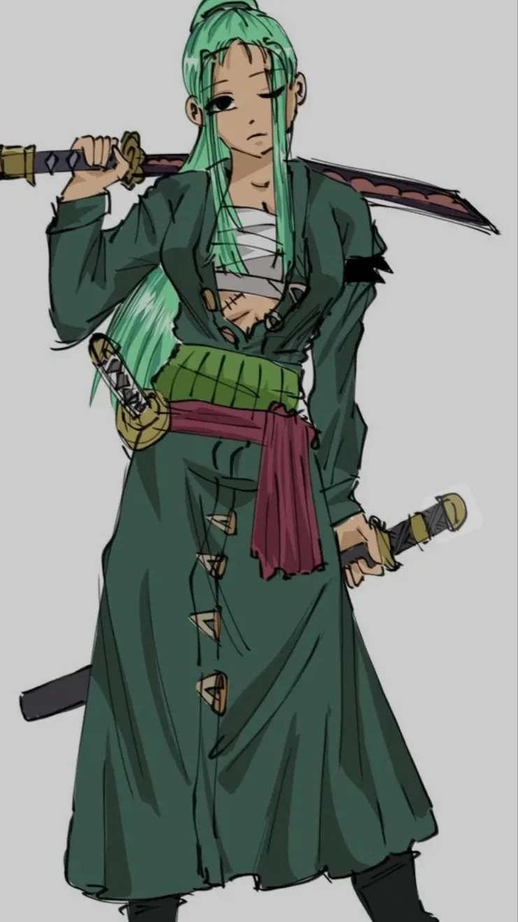 ai character: Girl  Zoro￼ background