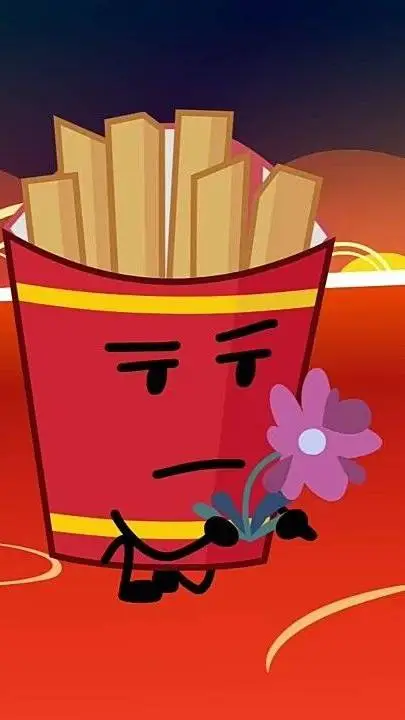 ai character: Fries BFDI background