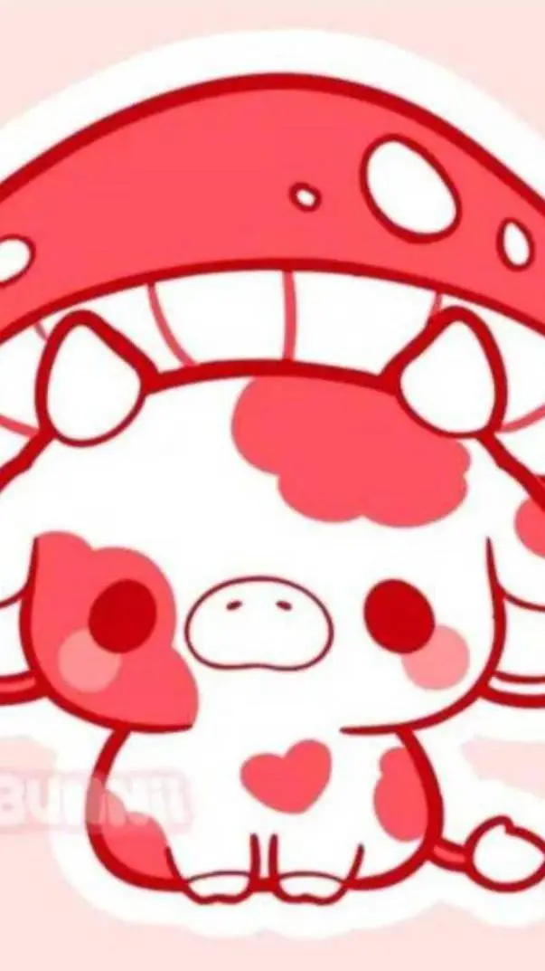 ai character: STRAWBERRY COW background