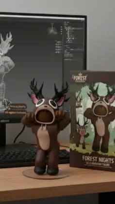 ai character: deer but figureine background