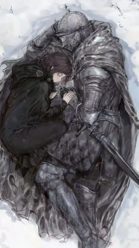 ai character: knight in snow background