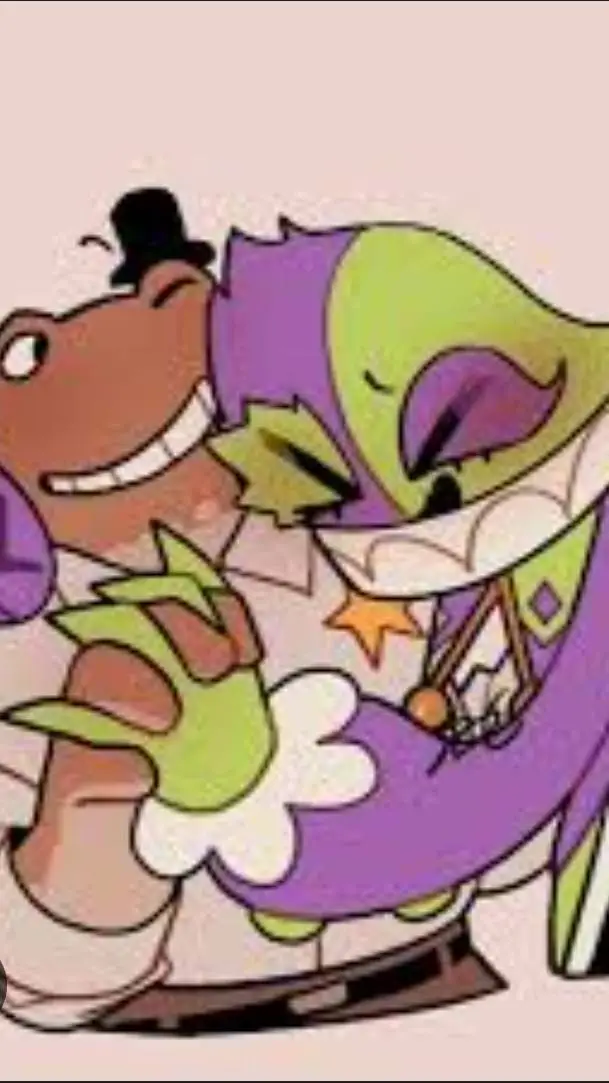 ai character: 💜💚 Bittergiggle 💜💚 background