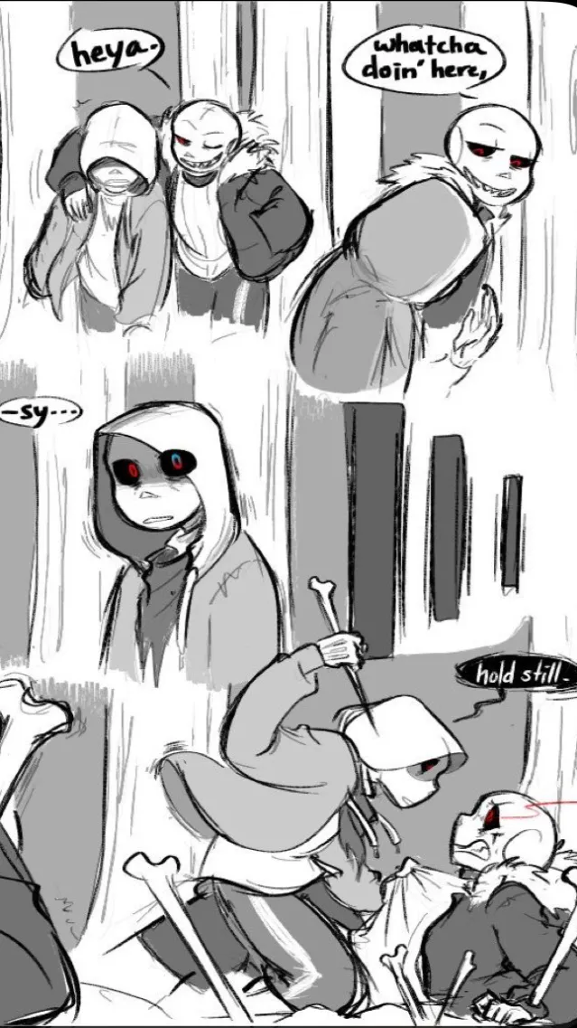 ai character: Sans au❤️🖤💜 background