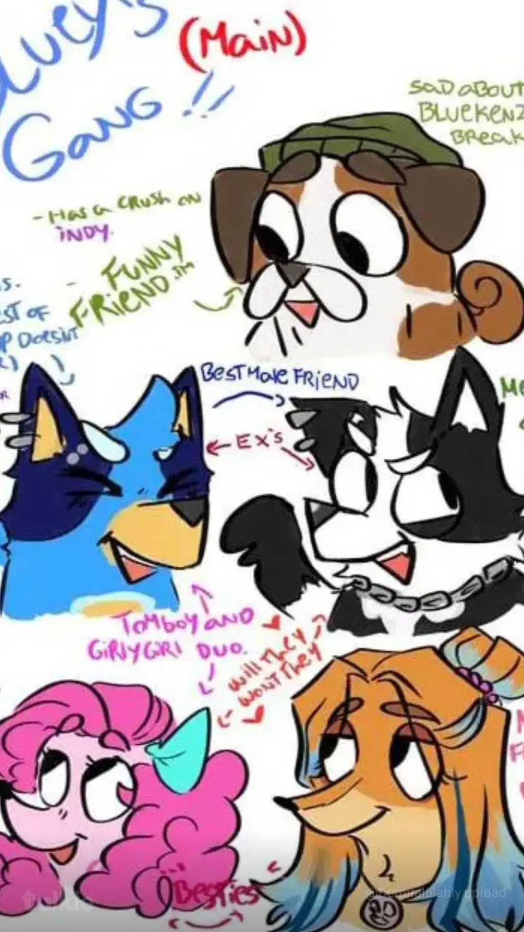 ai character: BLUEY TEENAGE AU! background