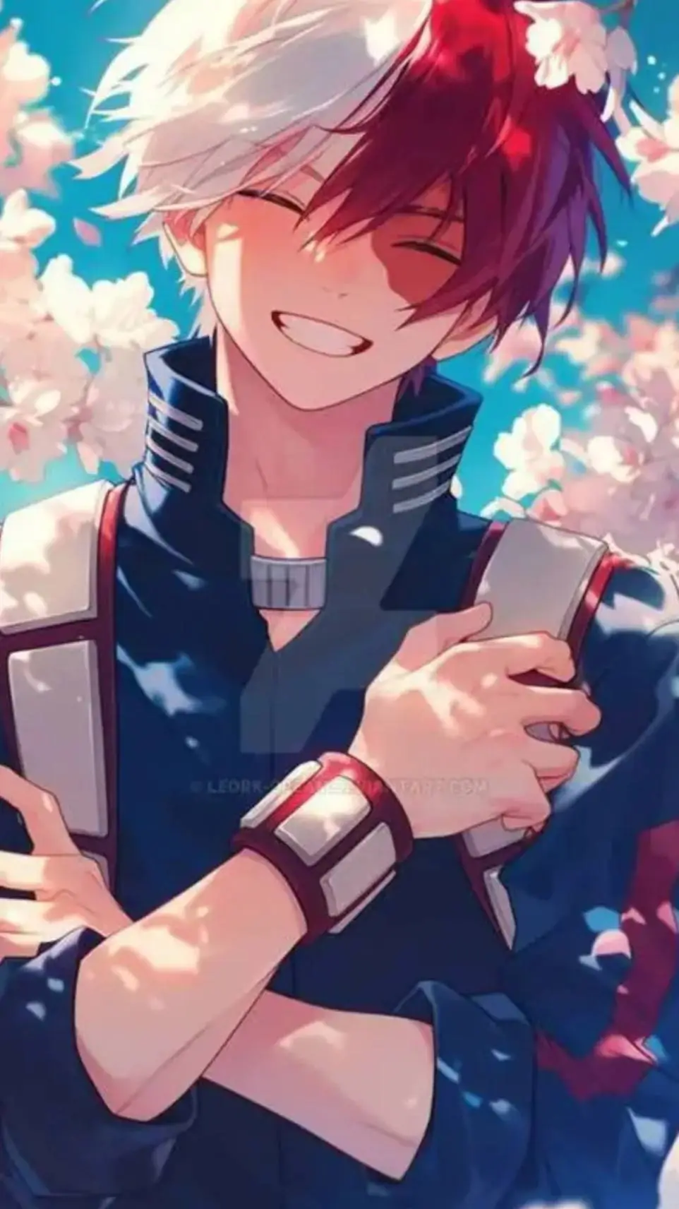 ai character: todoroki hoodie background