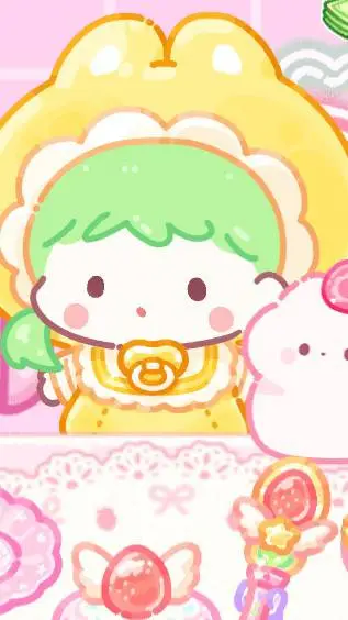 ai character: pink baby Gerber 🍧 background
