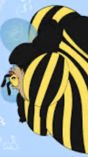 ai character: Fat bee furry  background