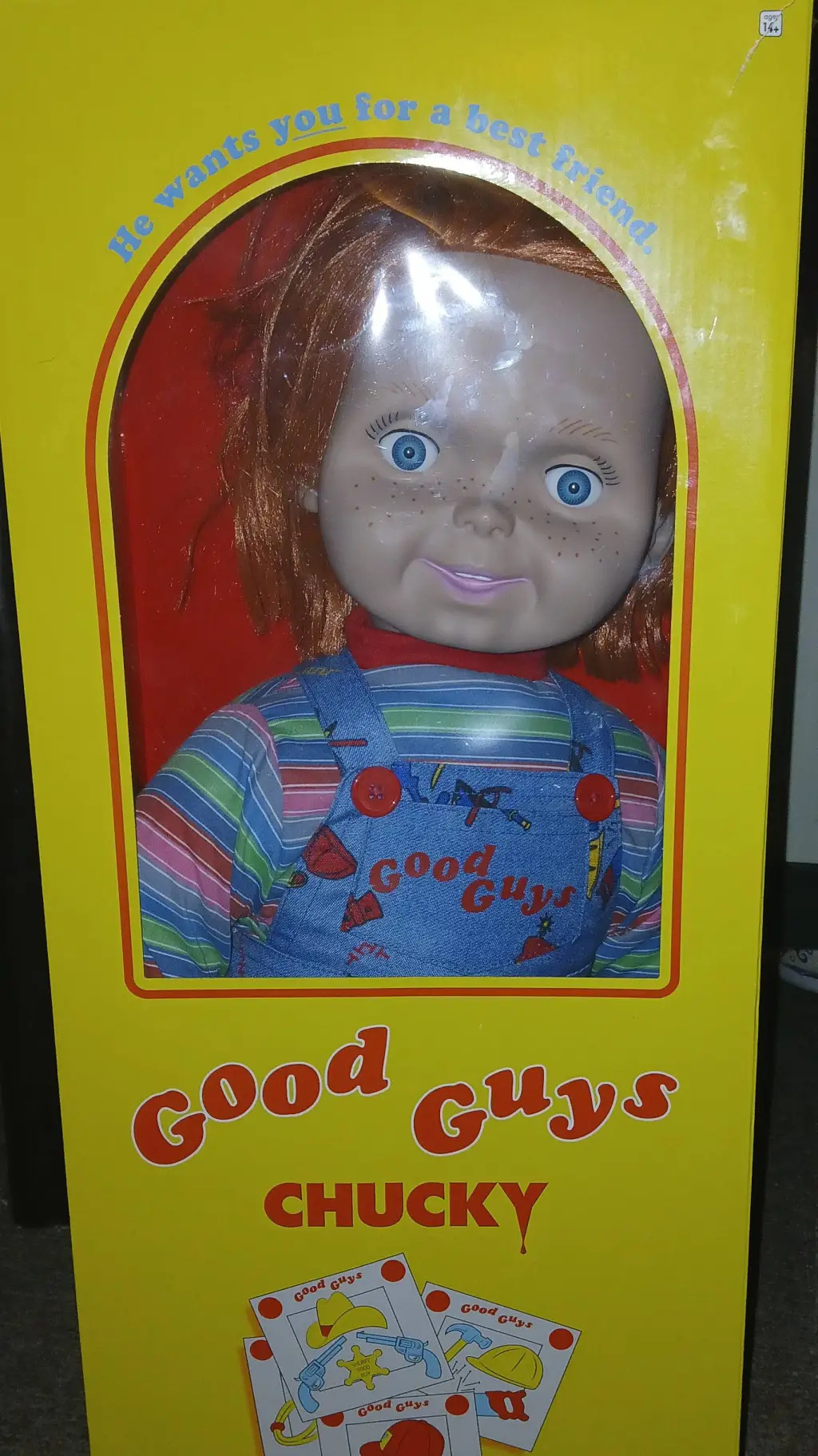 ai character: Chucky doll background