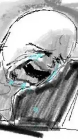 ai character: sad man background