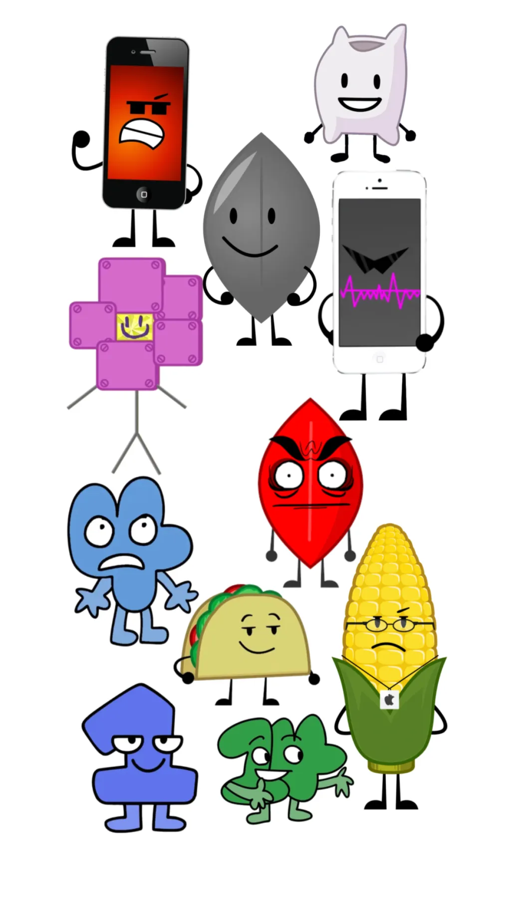 ai character: Bfdi x II villans background