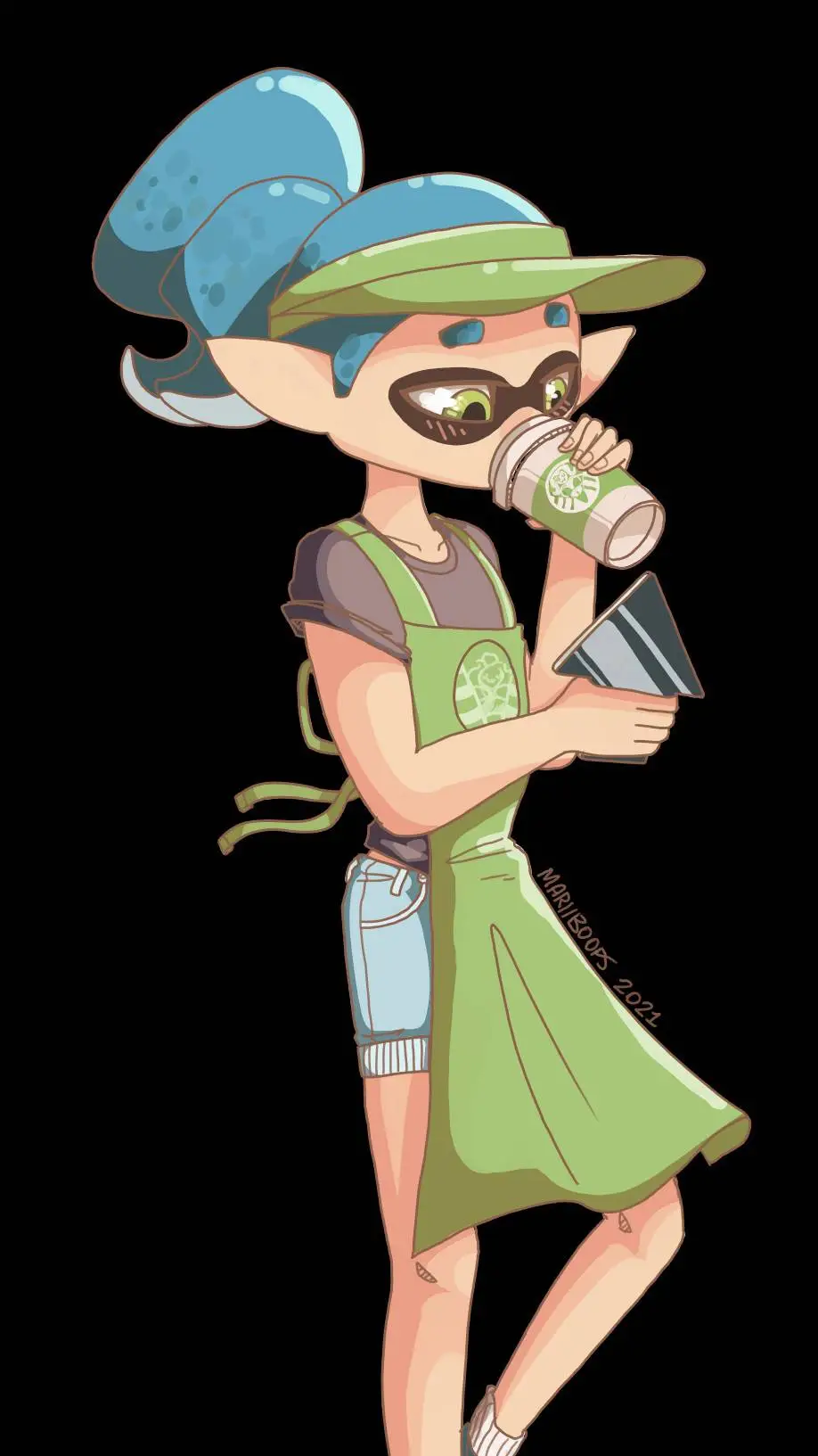ai character: Star bucks job background