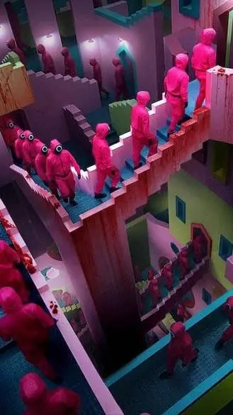 ai character: squid game background