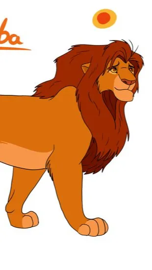 ai character: Simba(adult) background