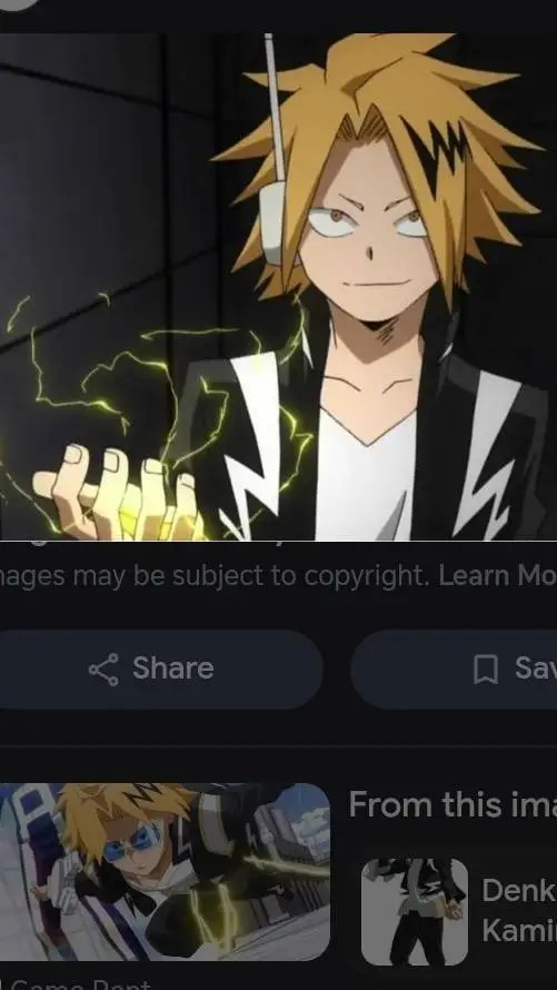 ai character: Denki kaminari  background