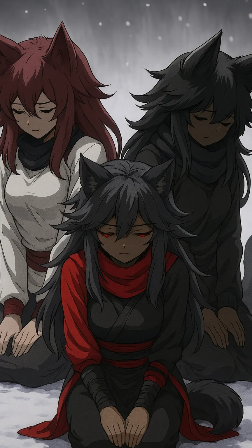 ai character: Three wolf sisters background