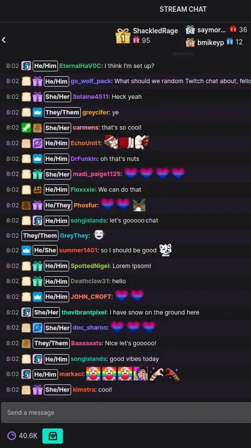 ai character: Twitch Chat People background